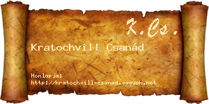 Kratochvill Csanád névjegykártya